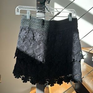 Lace mini skirt